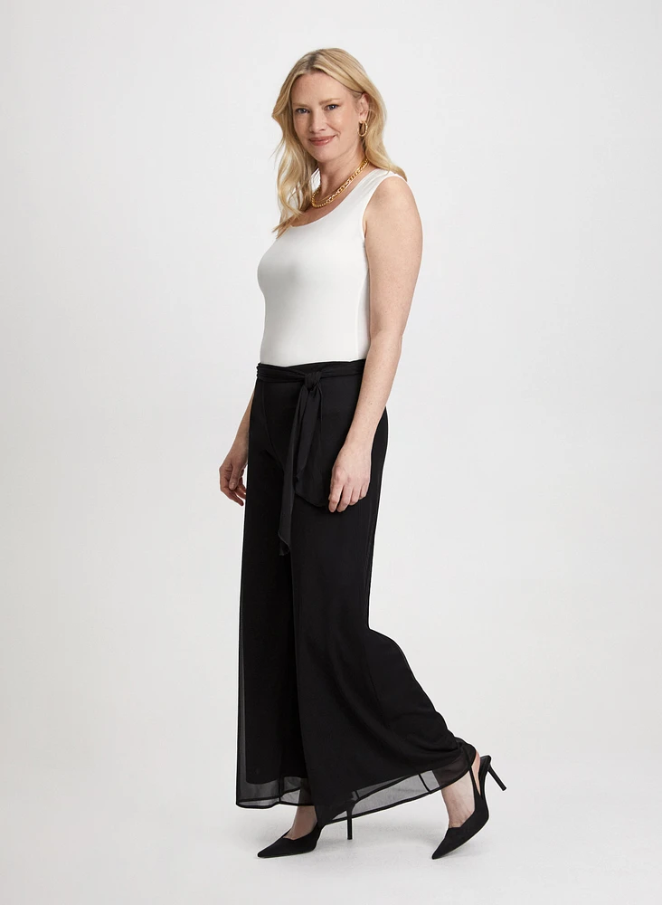 Pantalon Olivia à jambe large détail nœud – régulier