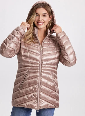 Removable Hood Puffer Coat