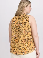 Sleeveless Leopard Print Blouse