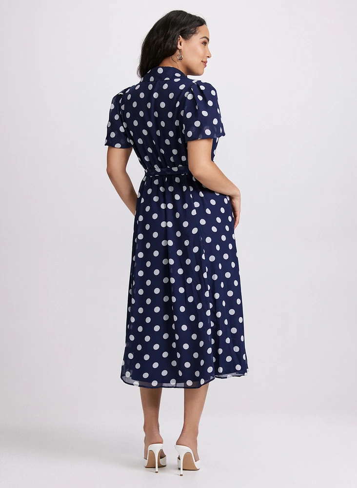 Robe midi à pois