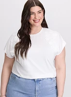 T-shirt à appliqués floraux