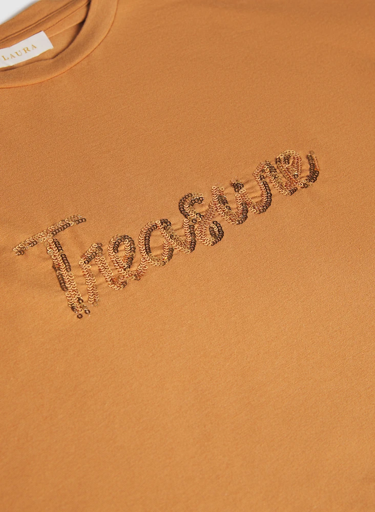 Sequin 'Treasure' T-Shirt