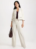 Short Twill Jacket & Wide Leg Pants