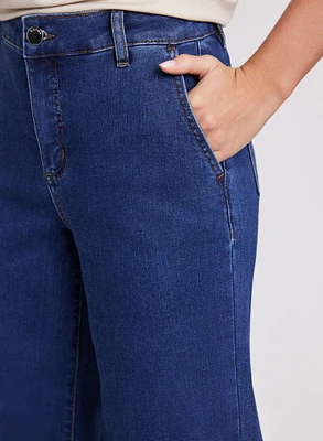 Wide-Leg Capri Jeans