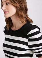 Striped Rhinestone Trim Top