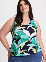 Leaf Print Sleeveless Top