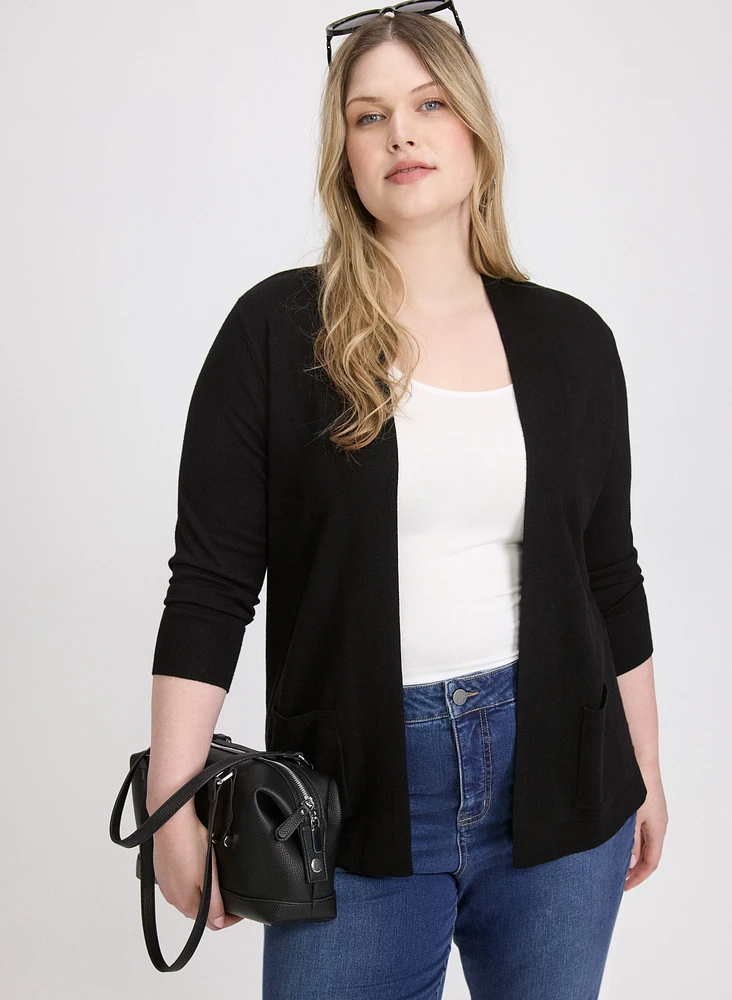 Short Open Front Cardigan