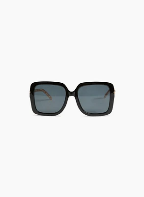 Metallic Arms Square Sunglasses