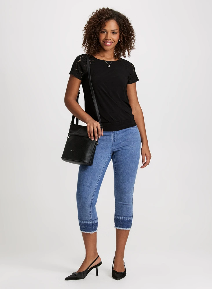 Beads & Fringes Pull-On Jeans