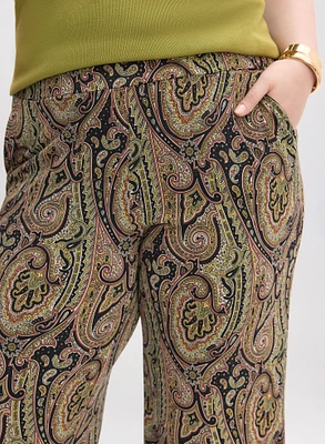 Olivia Paisley Print Wide-Leg Pants