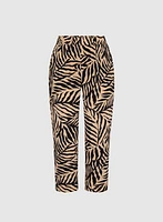 Olivia Palm Print Wide-Leg Pants