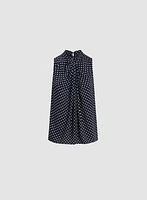 Sleeveless Twist-Neck Blouse