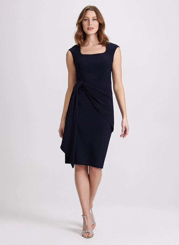 Knotted Drape Front Dress