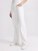 Tonal Embroidered Straight-Leg Jeans