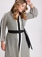 Contrast Geometric Print Dress