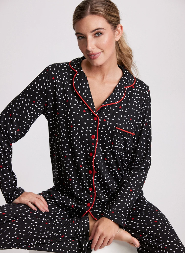 Polka Dots & Hearts Pyjama Set