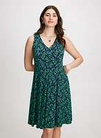 Sleeveless V-Neck Floral Dress