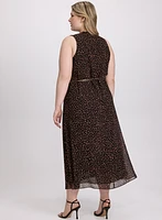 Robe à pois ceinture en chaine