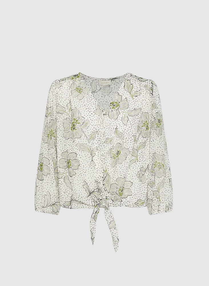 Blouse florale en chiffon