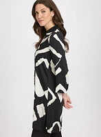 Blouse boutonnée à motif géométrique