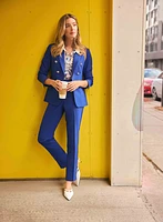 Pantalon Emma à jambe étroite boutons – court