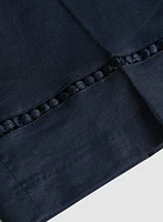 Capri à jambe large en mélange de lin
