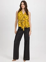 Sleeveless Leopard Print Blouse