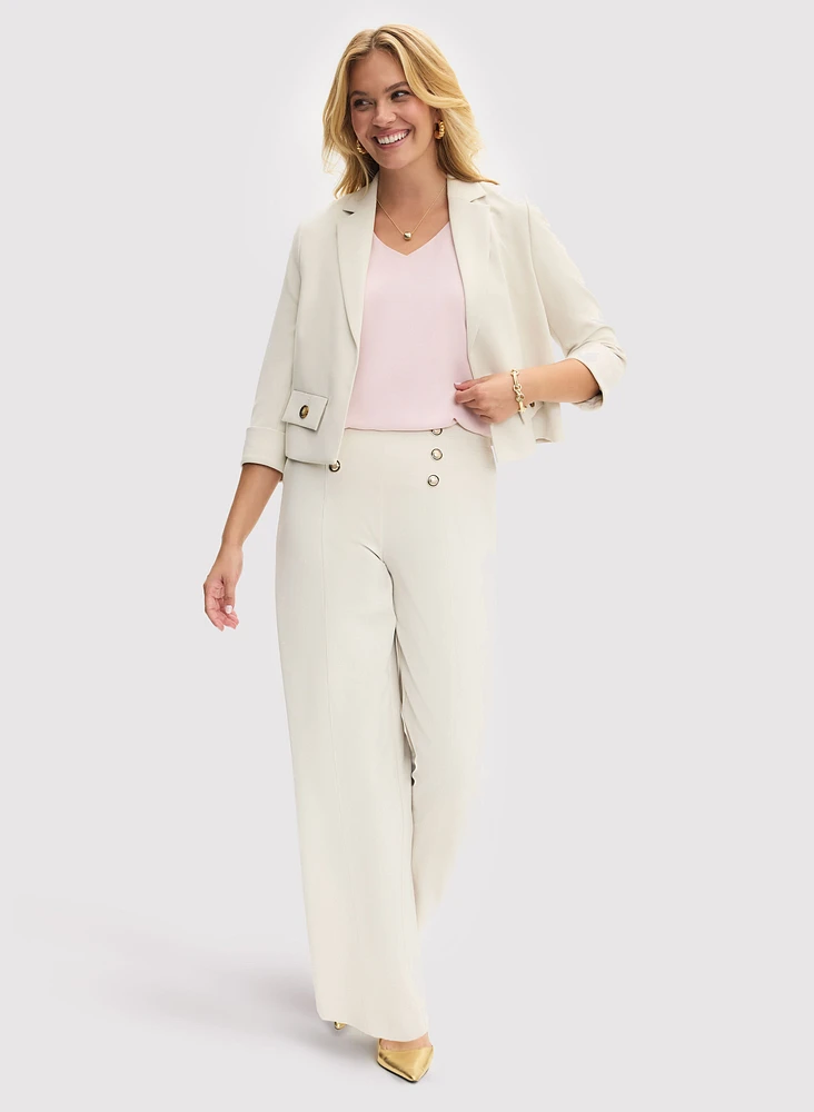 Twill Jacket & Wide Leg Pants