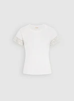 Eyelet Trim T-Shirt