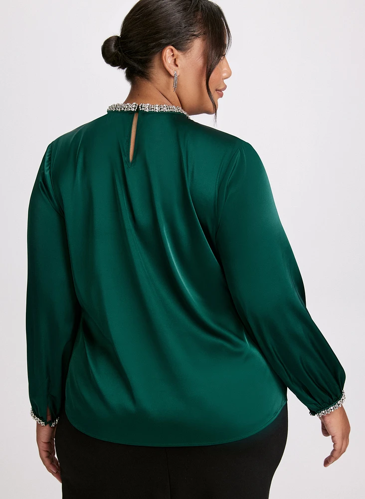 Embellished Satin Blouse