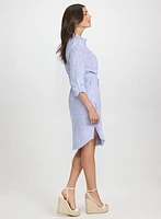 Striped Linen-Blend Shirt Dress