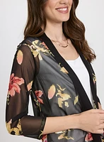 Haut floral ouvert à effet transparent
