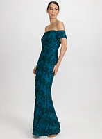 Embroidered Lace Off-Shoulder Dress