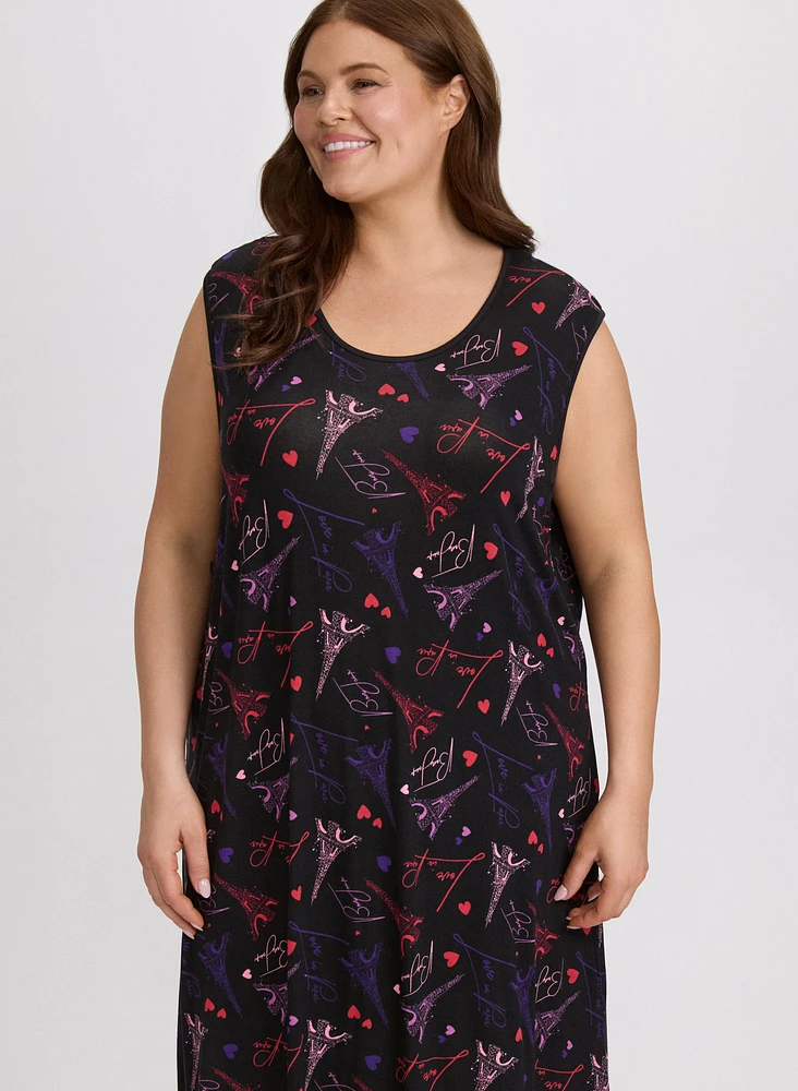 Robe de nuit à motif Paris