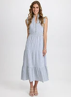 Robe volantée à rayures