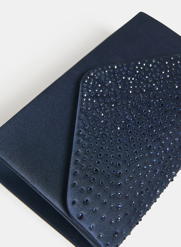 Tonal Crystal Embellished Clutch