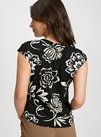 Split Neck Floral Top