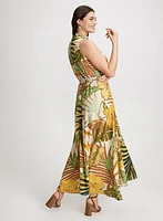 Robe maxi à motif tropical