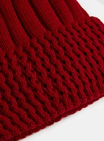 Pompom Ribbed Knit Hat