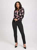 Blouse florale à détail noué