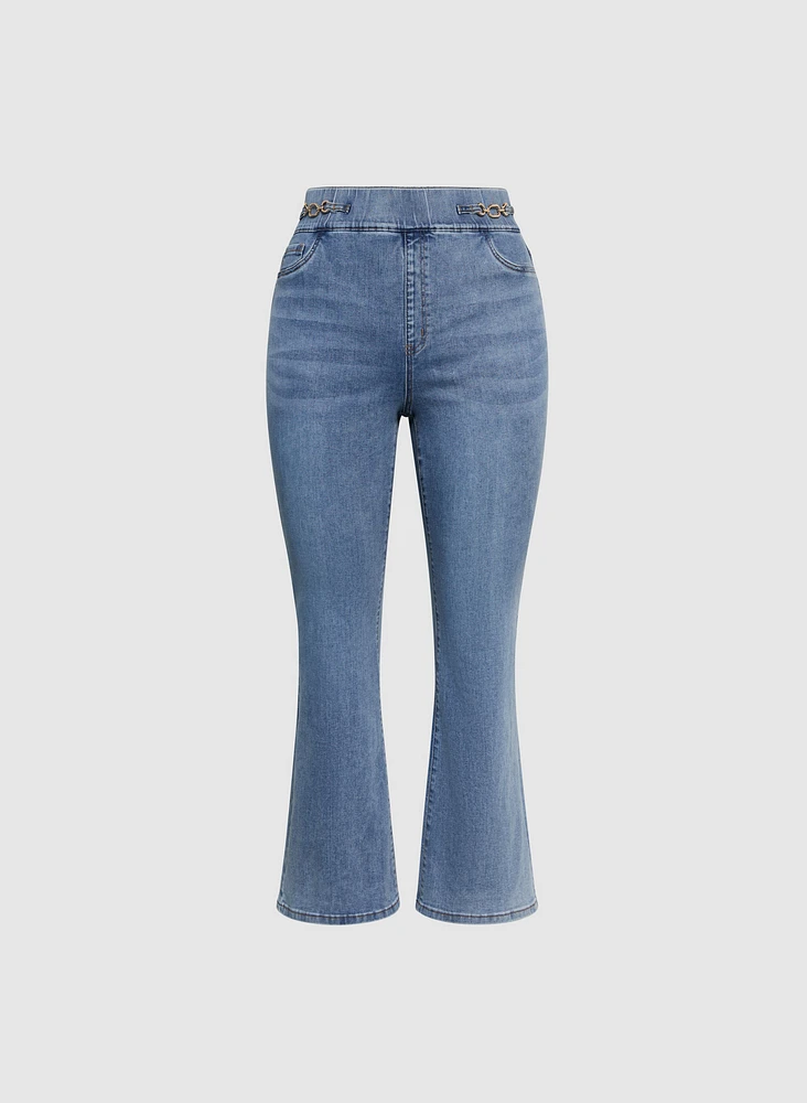 Melanie Lyne - Chain Trim Flare-Leg Jeans