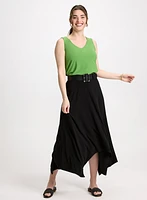 V-Neck Tank Top & Asymmetric Hem Skirt