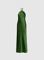 Satin Halter Neck Dress