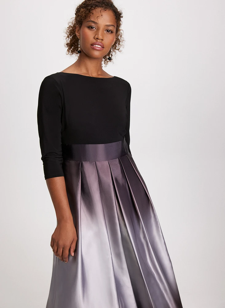 Pleated Ombre Effect Dress