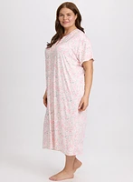 Robe de nuit boutonnée à motif animal
