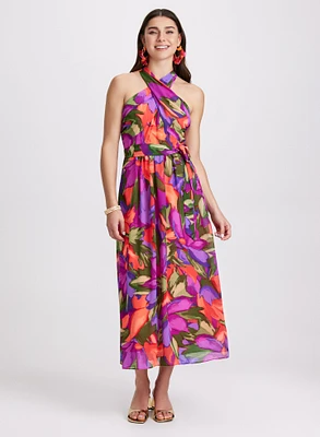 Tropical Halter Neck Dress