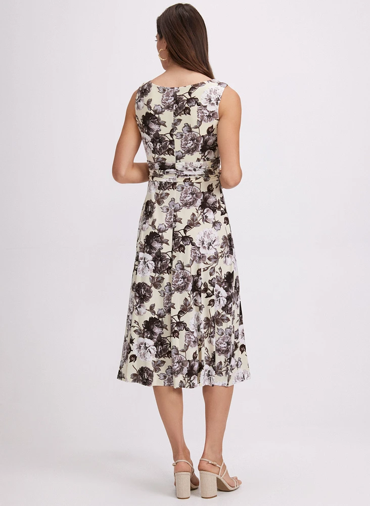 Floral Ruched Waist Dress