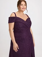Glitter Knit Cold-Shoulder Dress