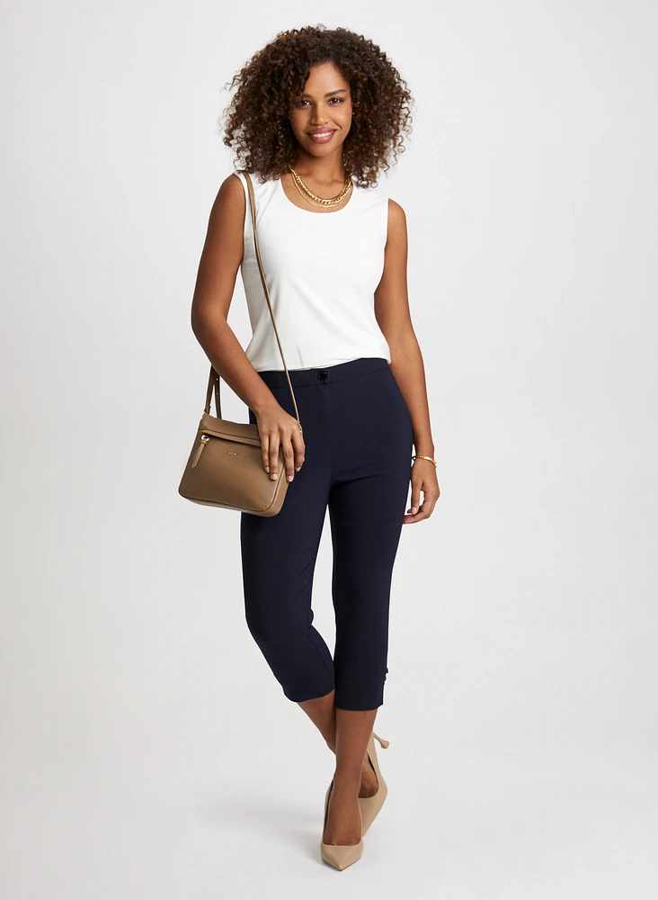 Sleeveless Horseshoe Neckline Top