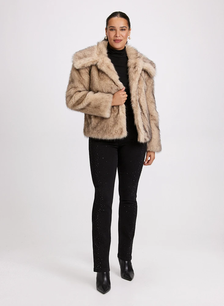 Cropped Faux Fur Coat